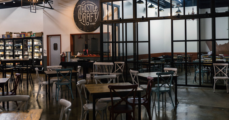 Interior, tables lined up