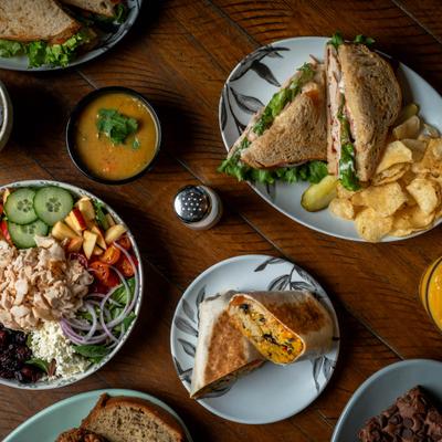 Served food on the table.