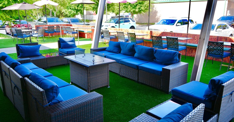 Outdoor lounge seating area