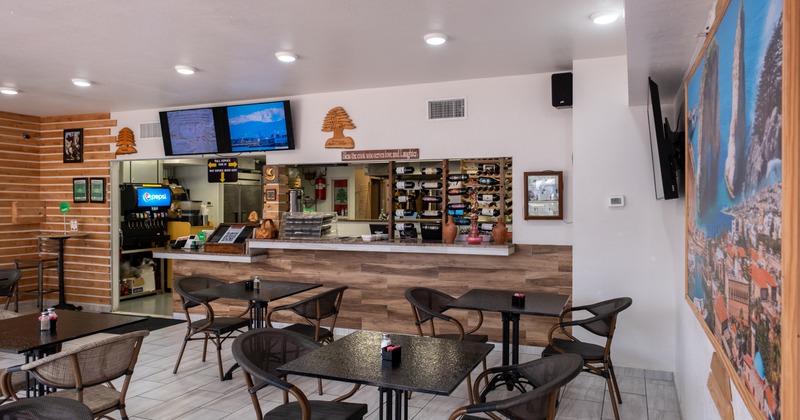 Interior, dining area, order counter