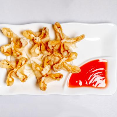 Decorated snacks, dip on the side