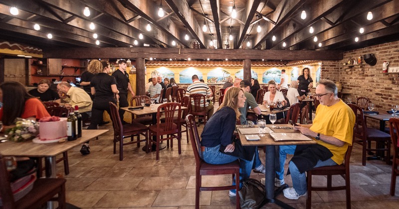 The interior space of the restaurant