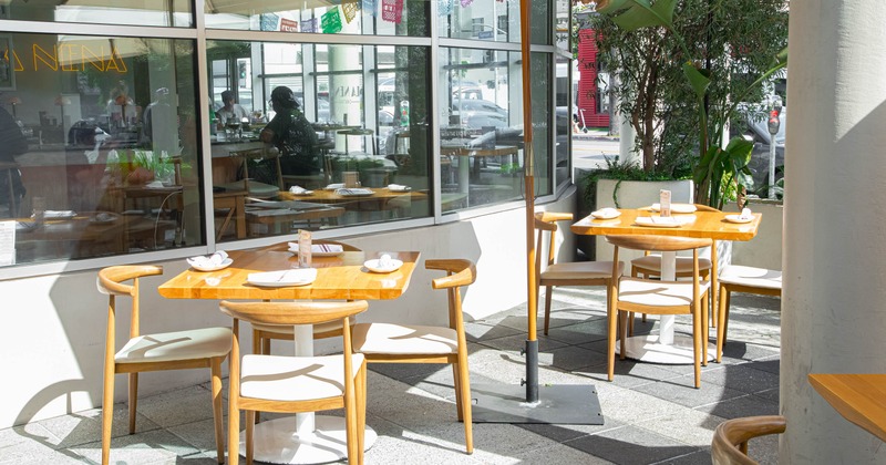 Exterior, tables and chairs
