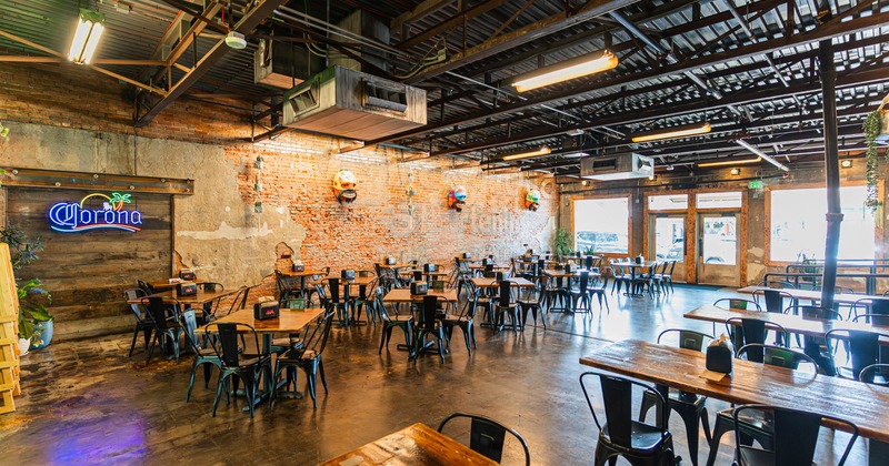 Interior, wide view, dining area