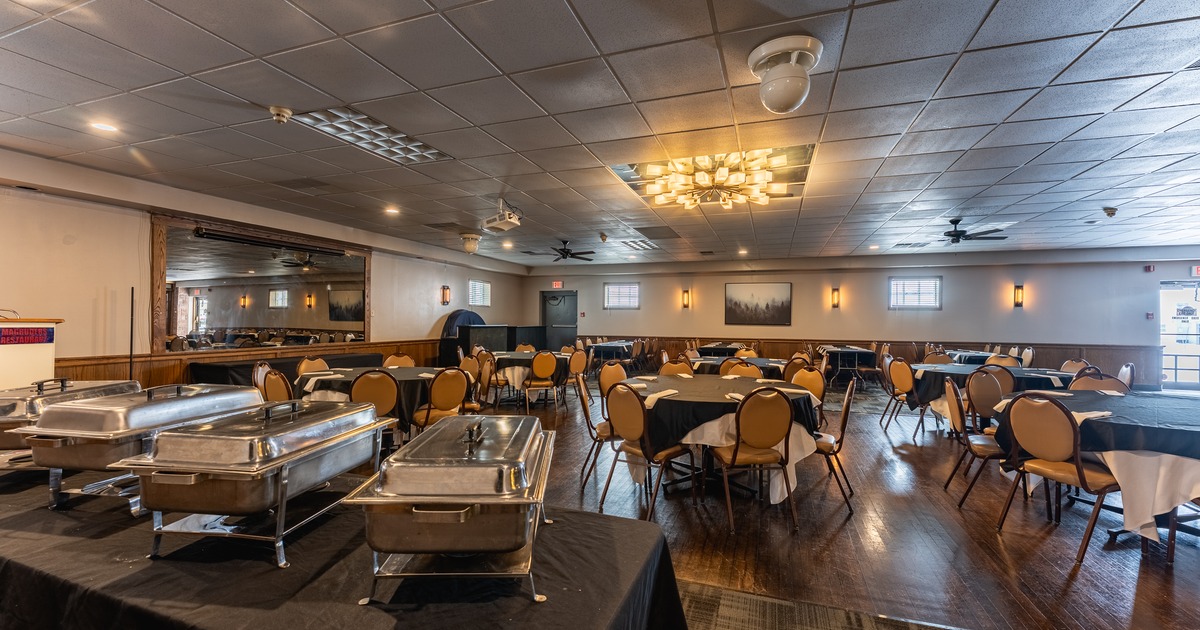 Dining space with chairs and tables