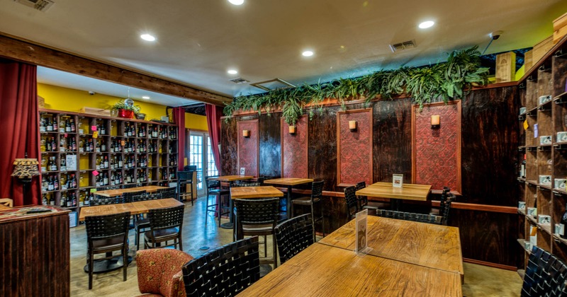 Wine room, tables and seats