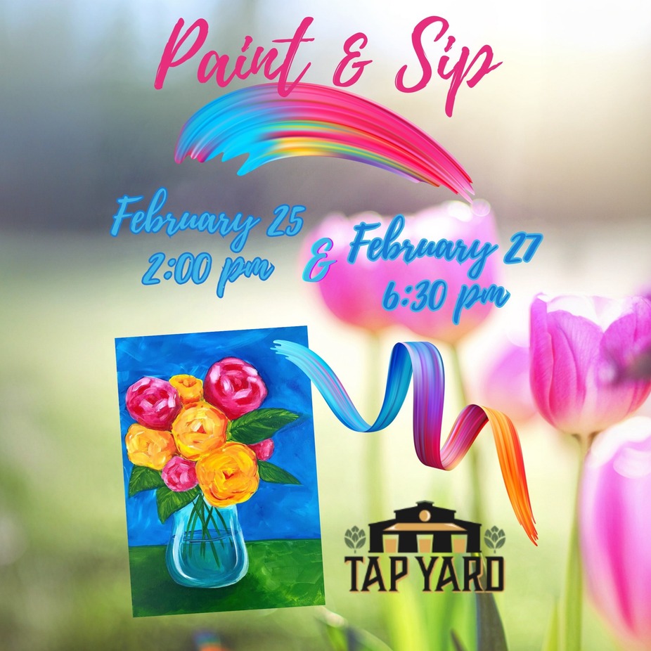 Paint & Sip: Vase of Roses event photo