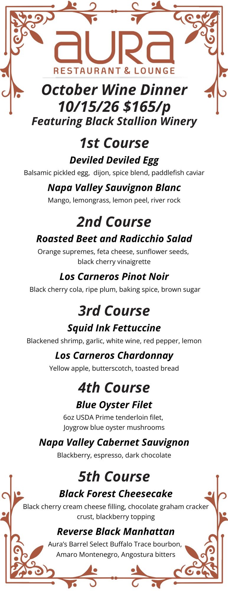 October Wine Dinner event photo