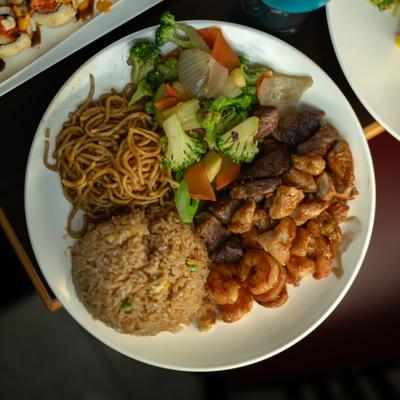 Hibachi chicken steak.