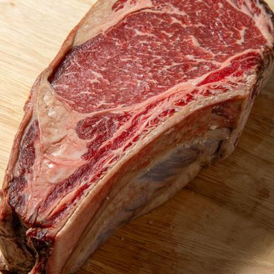 Prime bone-in rib eye.