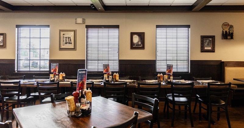 Interior, tables and chairs