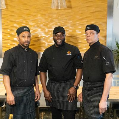 Three staff members.