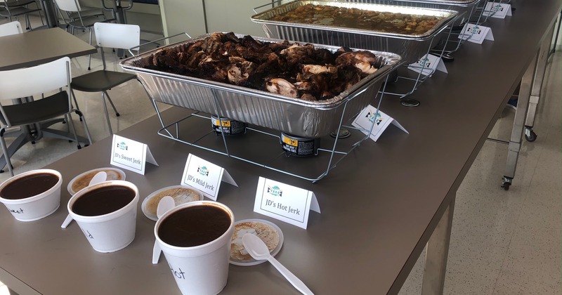 Catering food displayed