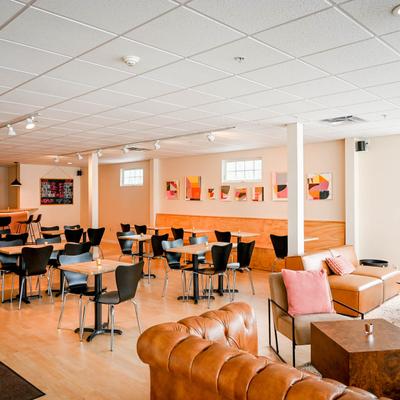 Interior, seating area.