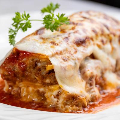 Lasagna, close up.