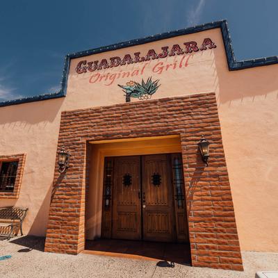 Restaurant entrance with fascia sign