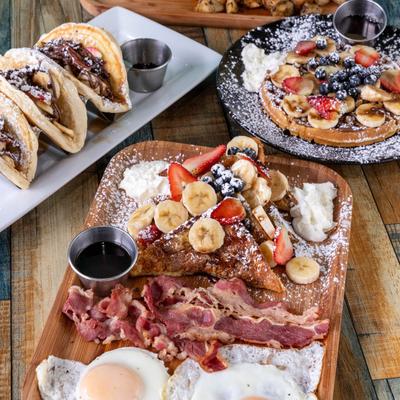 Various served foods.