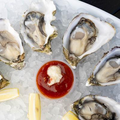 Oysters close up.