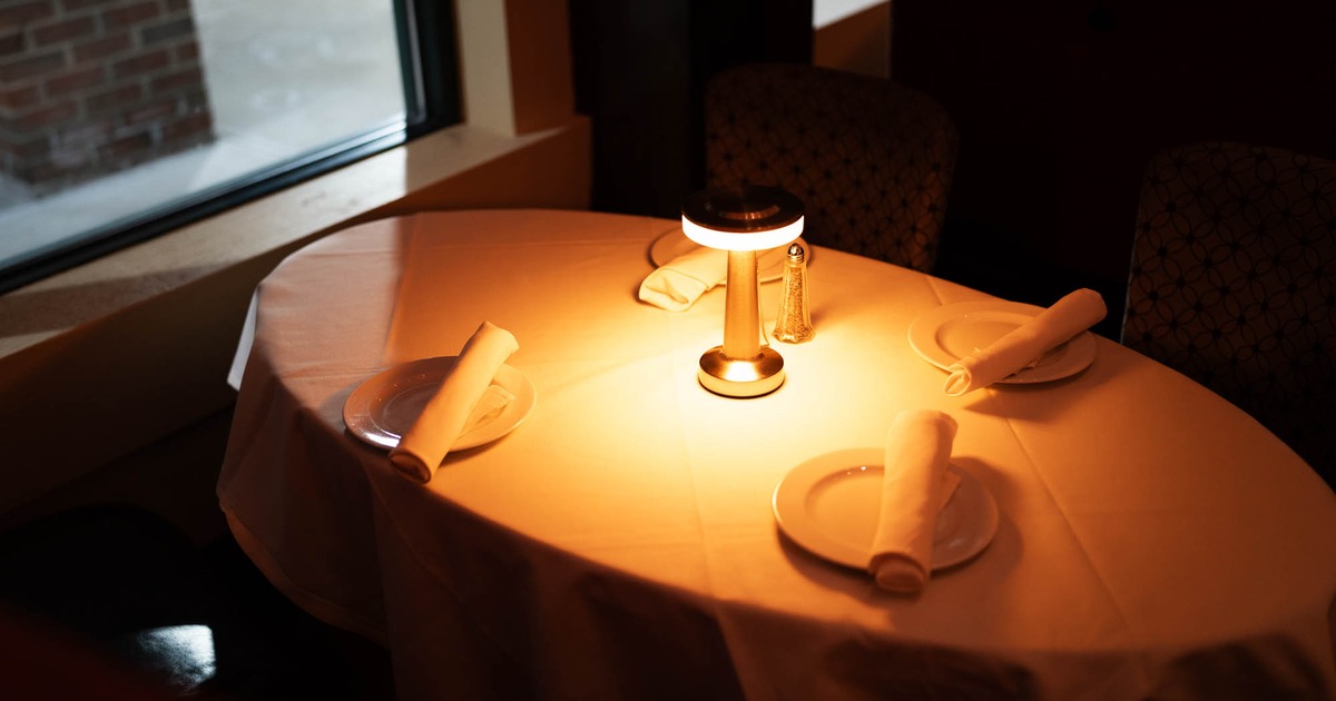 View of a set table