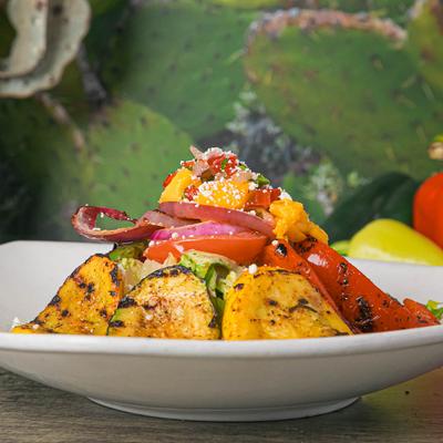 Santa Fe Grilled Vegetable Salad with chicken.