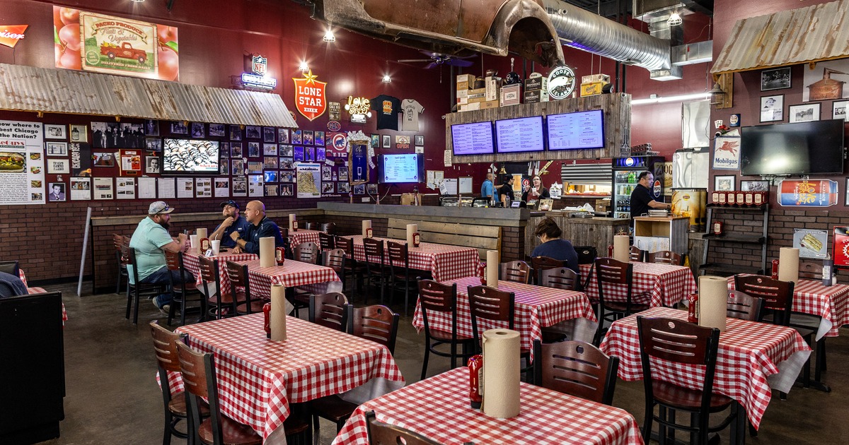 Diner area, tables, chairs, screens