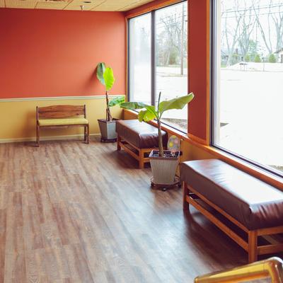 Interior, lobby seating