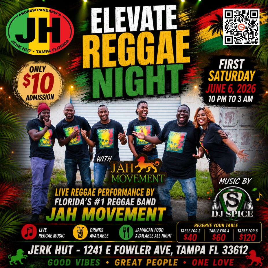 Elevate Reggae Night – Live Reggae in Tampa | Jah Movement Band event photo