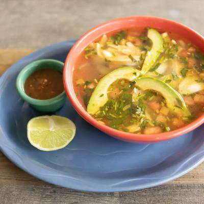A bowl of soup.
