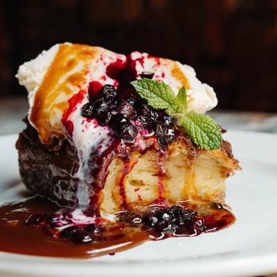 Huckleberry Bread Pudding.