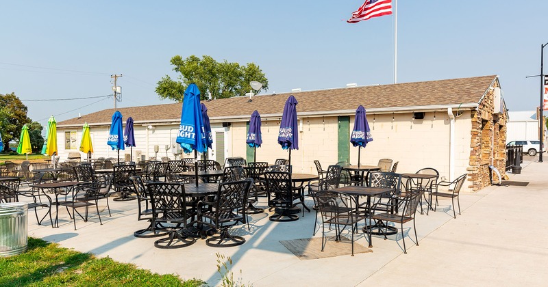 Patio, tables and seats