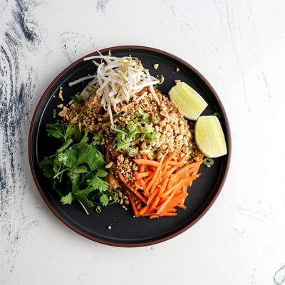 Pad Thai, top view.