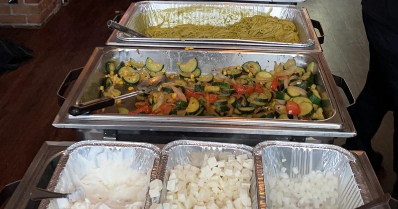 Serving containers with various foods