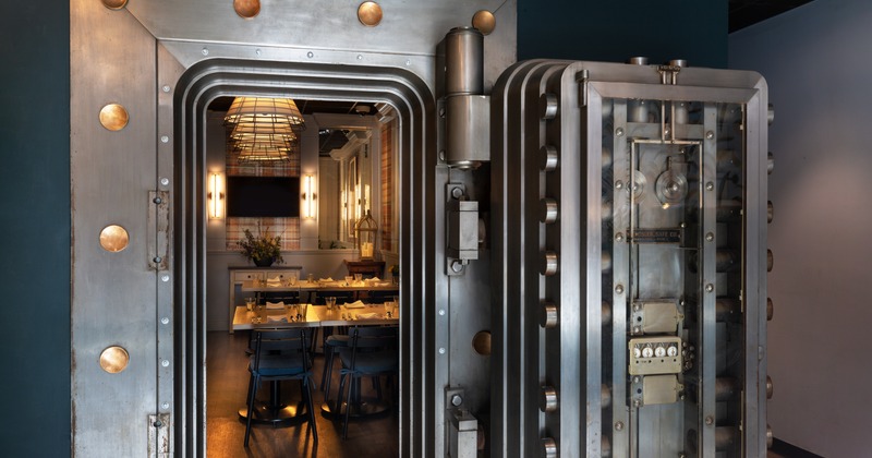 Dining area behind a vault door