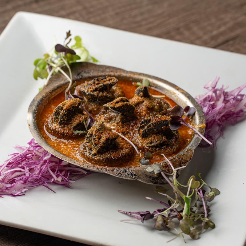 menu item 6 of 28, • Escargot in Mushroom Caps