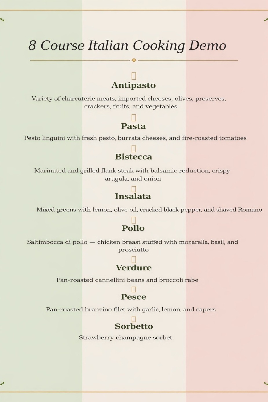 8 Course Italian Cooking Demo event photo