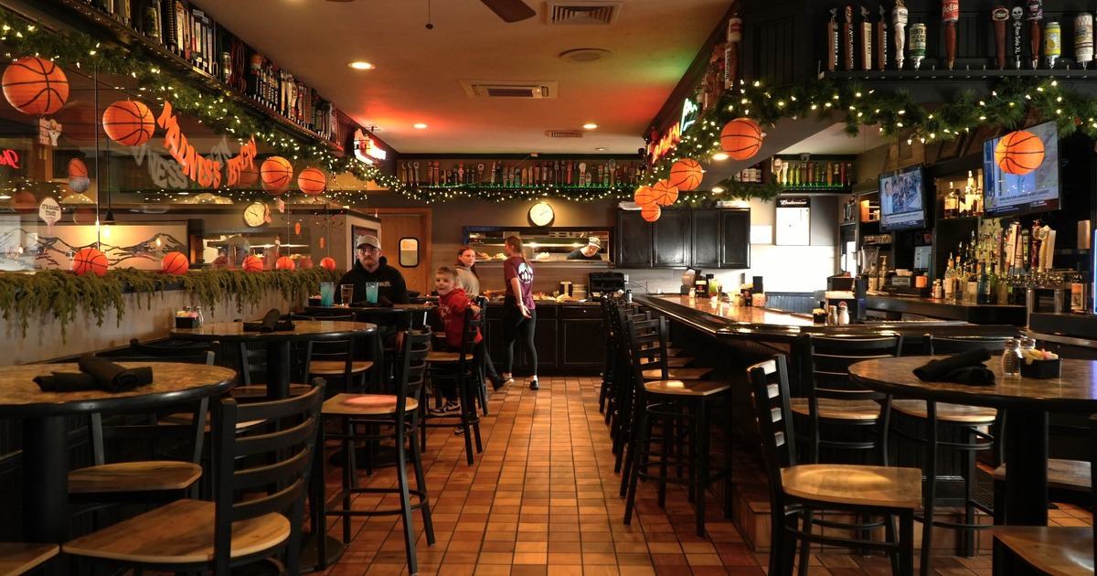 Interior, tables, chairs, bar and bar stools