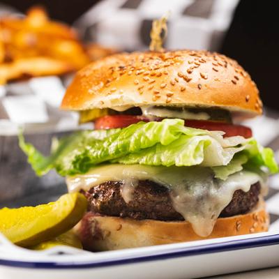 Cheeseburger and fries.