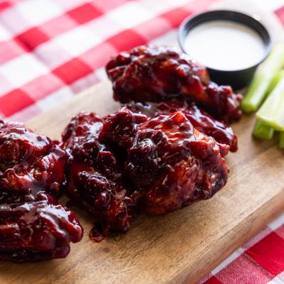 Blackberry BBQ chicken wings.