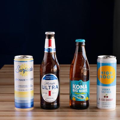 Beer cans and seltzer cans.