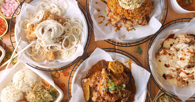 Assorted food dishes