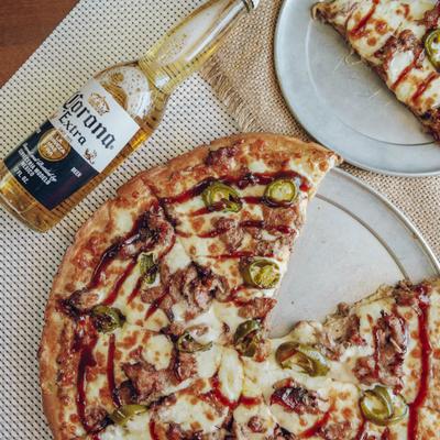 The Cowboy pizza, top view.