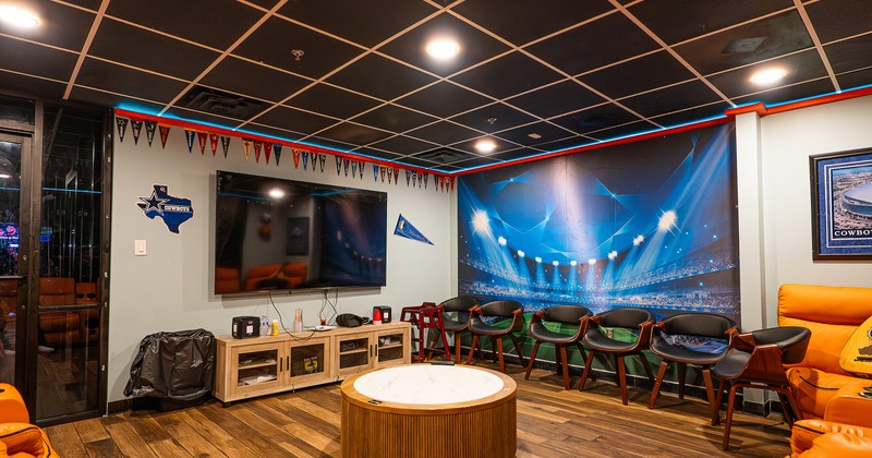 Modern lounge private room perfect for watching games and entertainment
