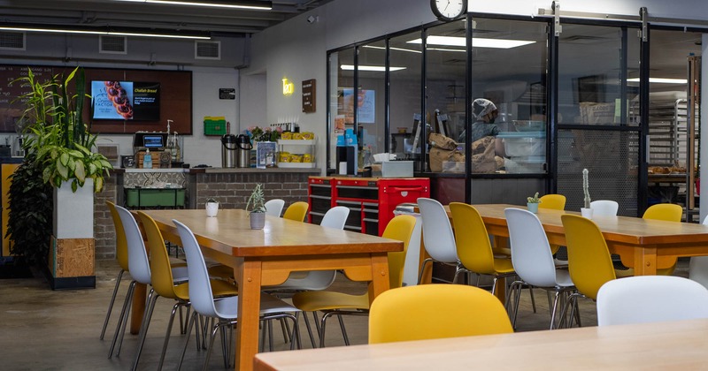 Dining area and checkout counter
