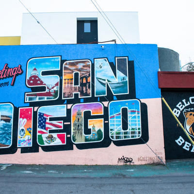 Belching beaver exterior, San Diego mural