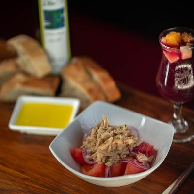 Tomato salad with tuna.