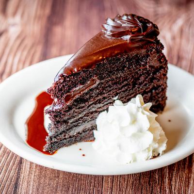 A Chocolate Cake piece.