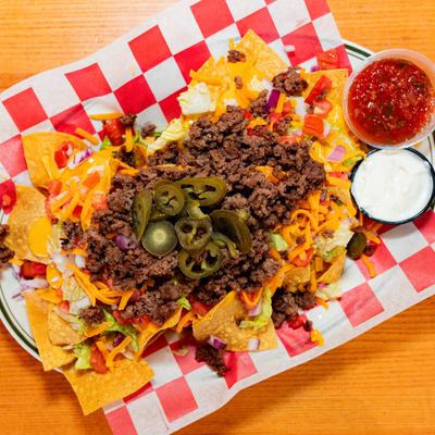 Nachos with beef.