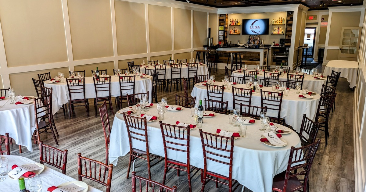 Tables with birthday themed decorations