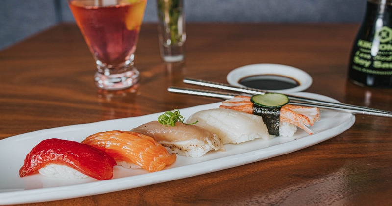 Tuna Nigiri Sushi served