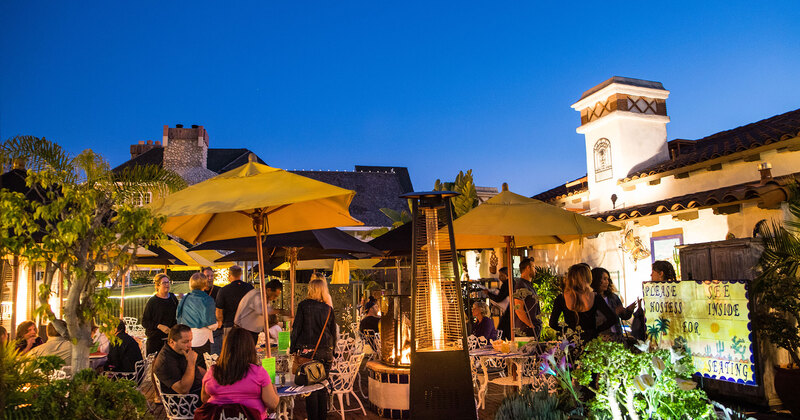 Exterior, patio full of guests